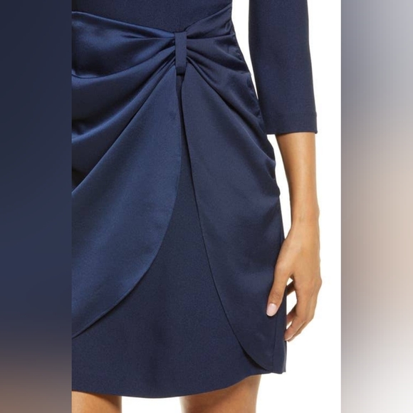 Eliza J Navy Ruched Dress NWOT - Picture 2 of 4